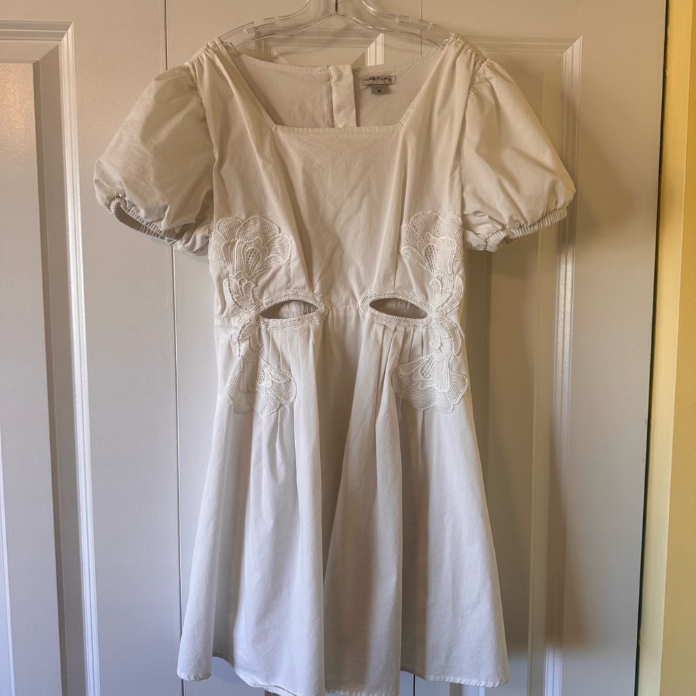 Habitual Cream Dress with Elegant Details